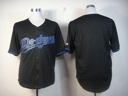 Dodgers Blank Black Fashion Stitched MLB Jersey - Click Image to Close